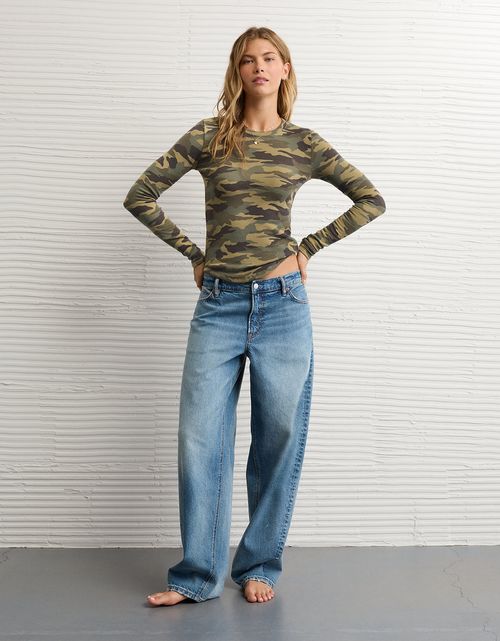 Camiseta de Manga Larga Tipo Henley de AE