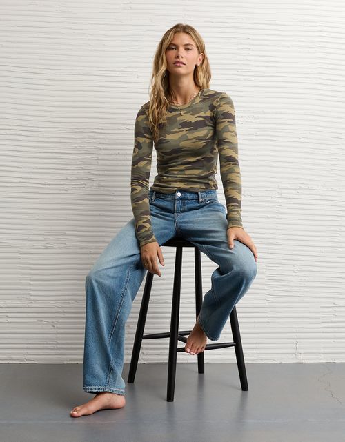 Camiseta de Manga Larga Tipo Henley de AE