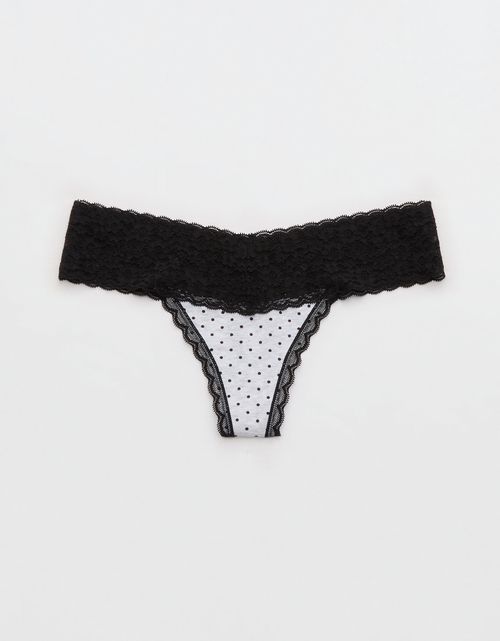Superchill Thong de encaje de Algodón By Aerie