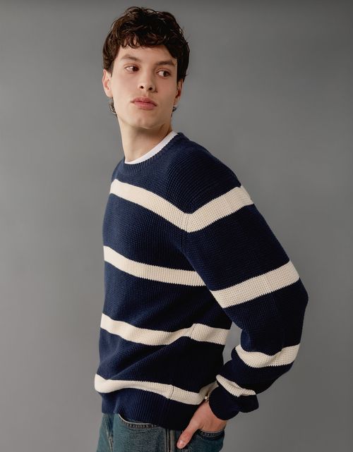 Suéter de Cuello Redondo Ae Waffle