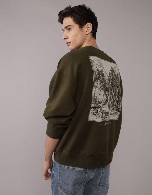 Sudadera gráfica con cuello redondo