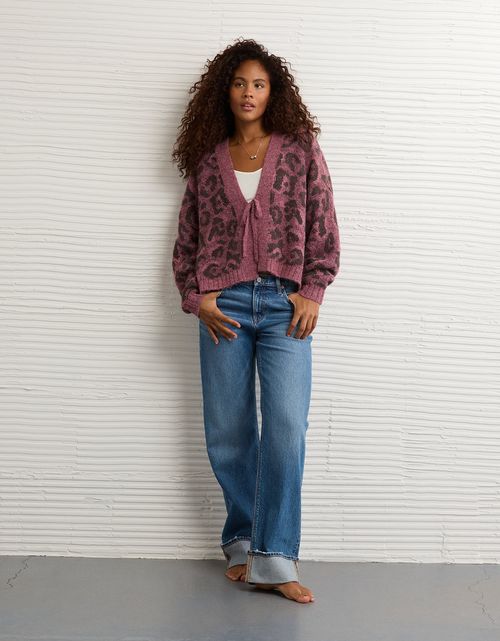 Cardigan con lazo al frente Ae Whoa tan suave.