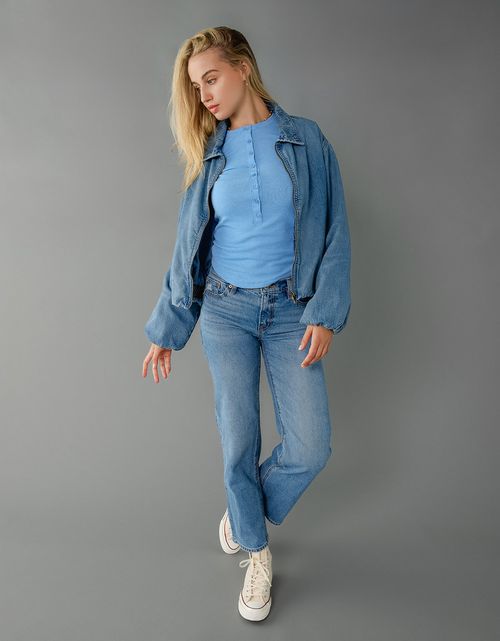 Chaqueta Bomber de Mezclilla con Burbujas Ae