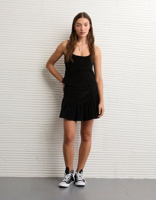 Falda mini de cintura alta con caída de cintura