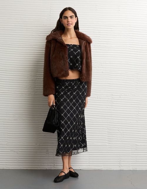 Top de tirantes de malla con lentejuelas