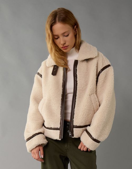 Chaqueta Bomber Recortada de Pana Ae