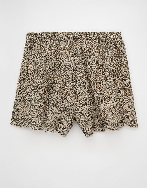 Short de leopardo de cintura alta