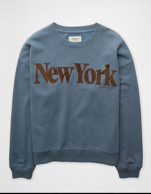 Buzo de cuello redondo gráfico de terciopelo AE