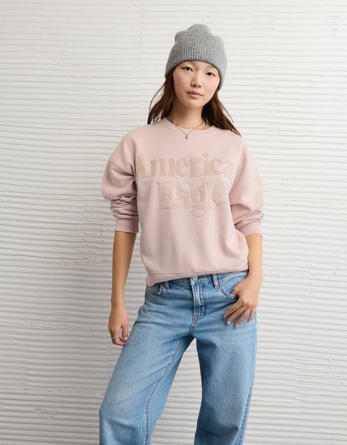 Buzo de cuello redondo gráfico de terciopelo AE