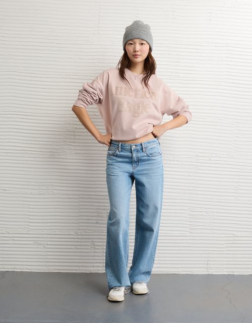 Buzo de cuello redondo gráfico de terciopelo AE