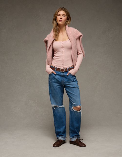 Camiseta Manga Larga con Botones Ae