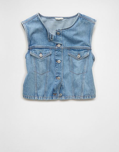 Chaleco en Denim Boxy Ae