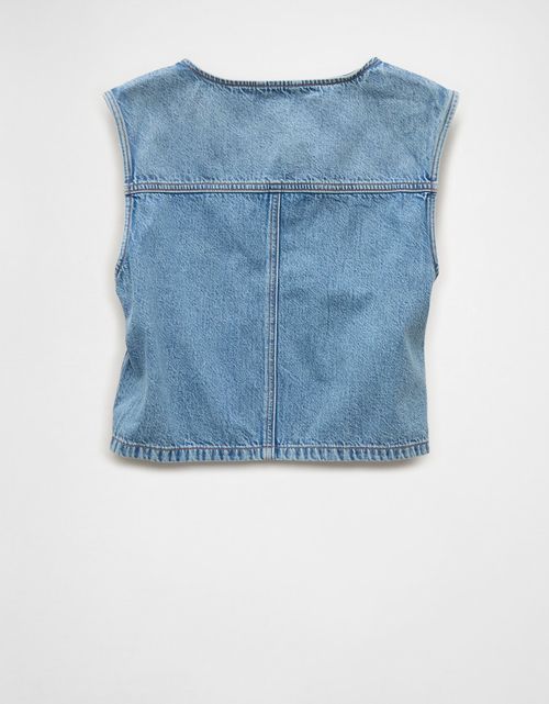 Chaleco en Denim Boxy Ae