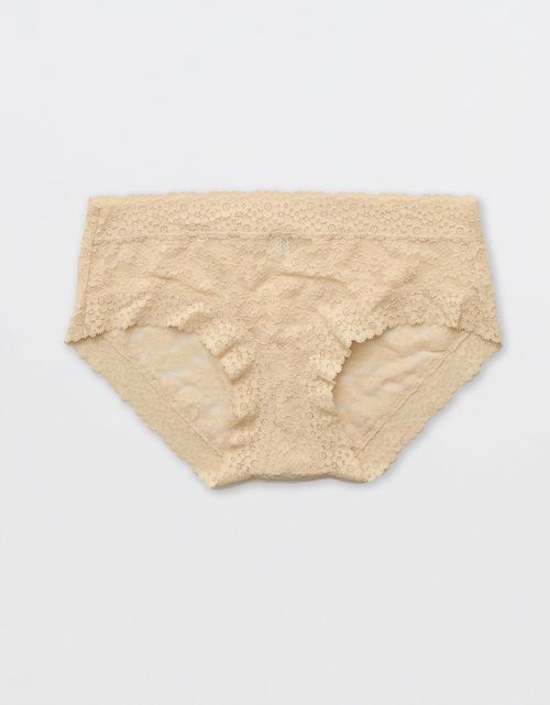 Presume ropa interior tipo boybrief de encaje vintage.