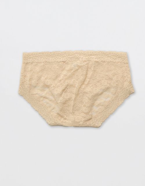 Presume ropa interior tipo boybrief de encaje vintage.