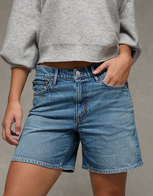 Short en Denim de Tiro Alto Ae