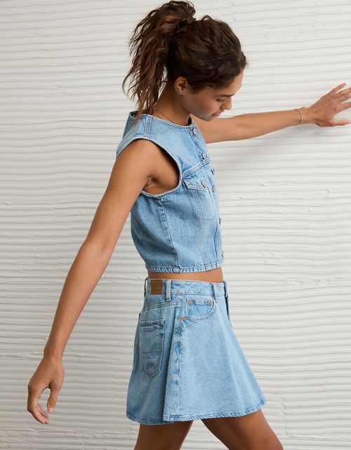 Chaleco en Denim Boxy Ae