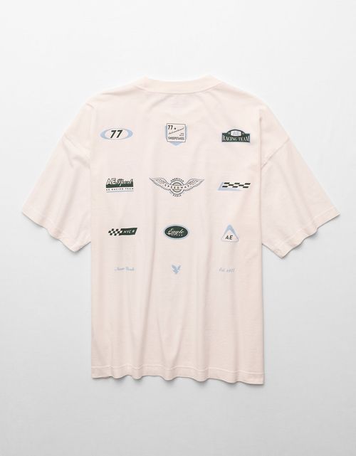 Camiseta Oversized Gráfica con Logo Ae