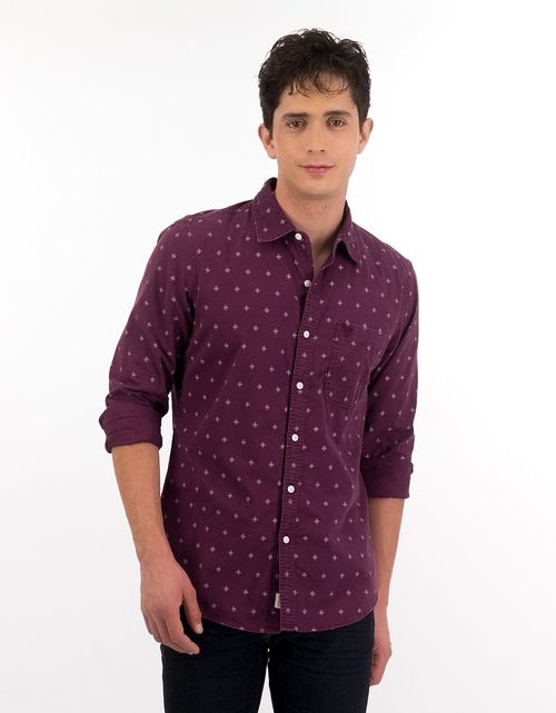 Camisa AE Slim fit con estampado de botones