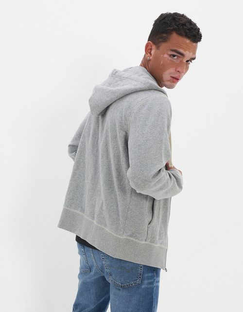 Buzo AE estampado gris claro con capucha y cierre