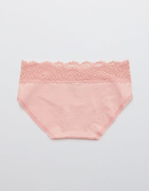 Undies Aerie en algodón con encaje deshilado