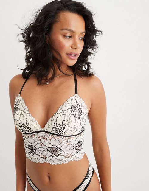 Bralette Aerie largo con relleno de encaje Midnight
