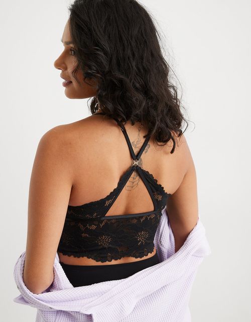 Bralette Aerie largo con relleno de encaje Midnight