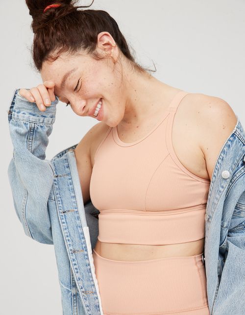 Bra deportivo Offline by Aerie acanalado de cuello alto