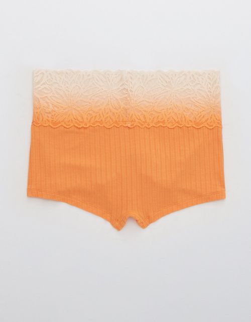 Boyshort Undie acanalado con encaje Firework