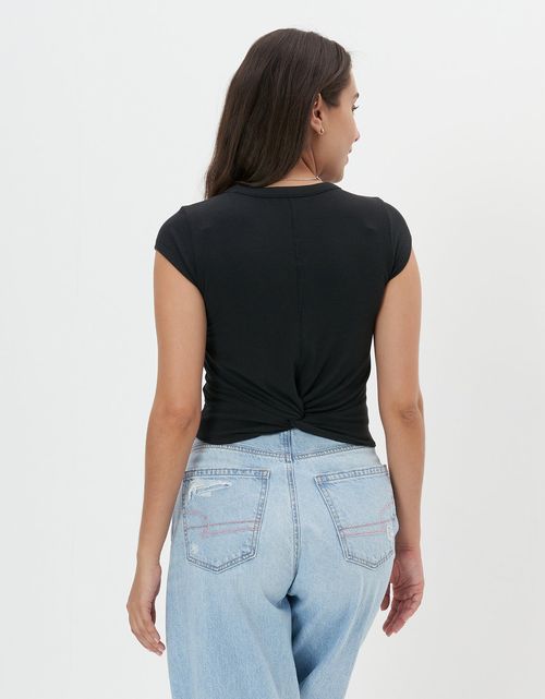 Camiseta AE suave y sexy con la parte de la espalda recogida