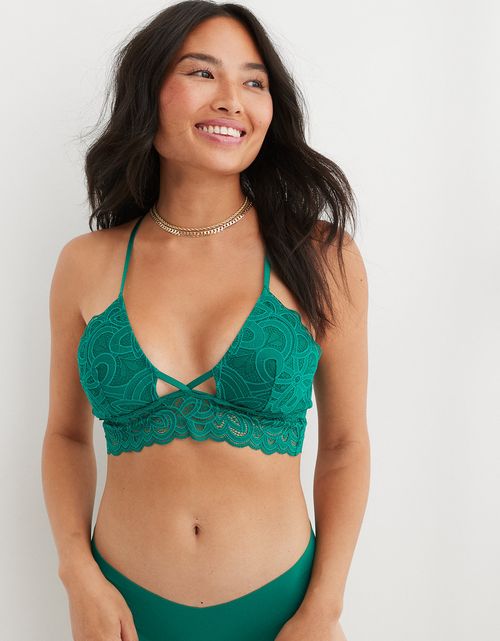 Bralette Aerie acolchonado con encaje de flores