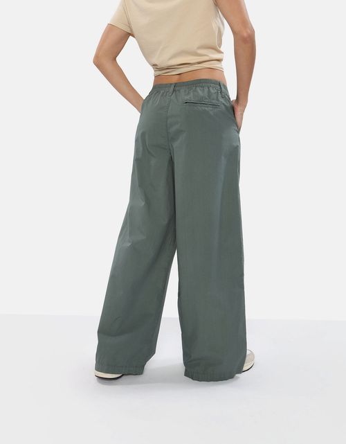 Pantalón Baggy de satín Aerie de cintura alta