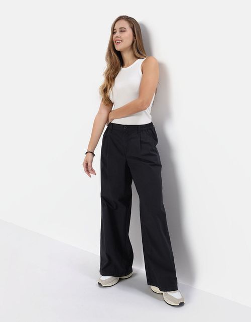 Pantalón Baggy de satín Aerie de cintura alta