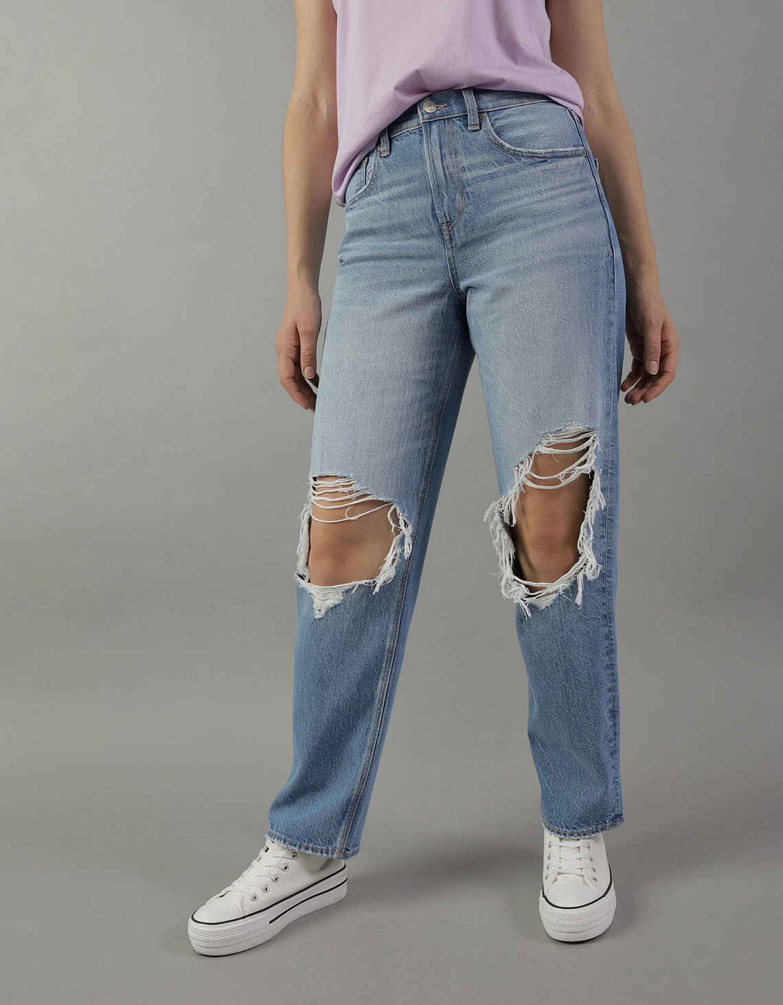 Jeans Sueltos Rotos Mujer