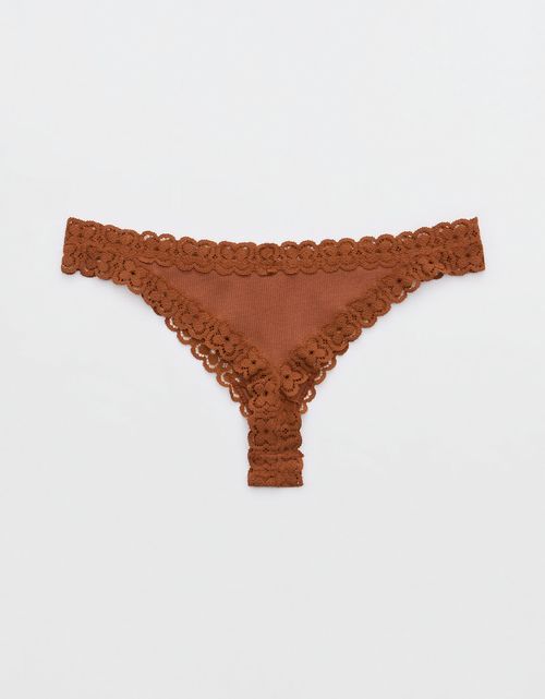 Undie Aerie en algodón con detalles en encaje