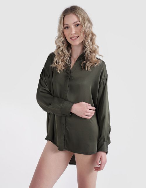 Camisa Aerie de satín con botones