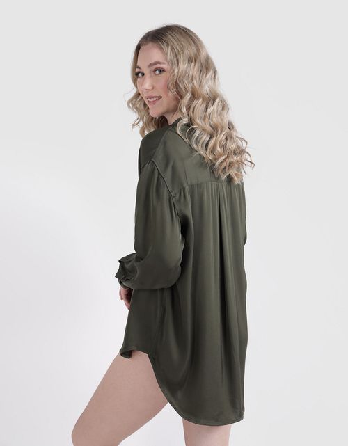Camisa Aerie de satín con botones