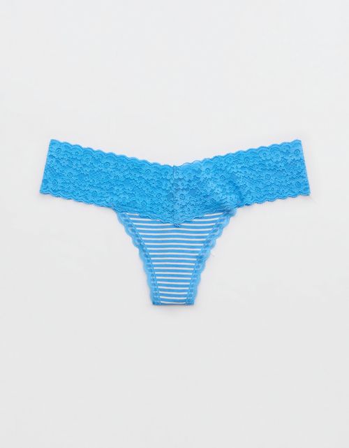 Tanga Aerie en algodón con detalles en encaje
