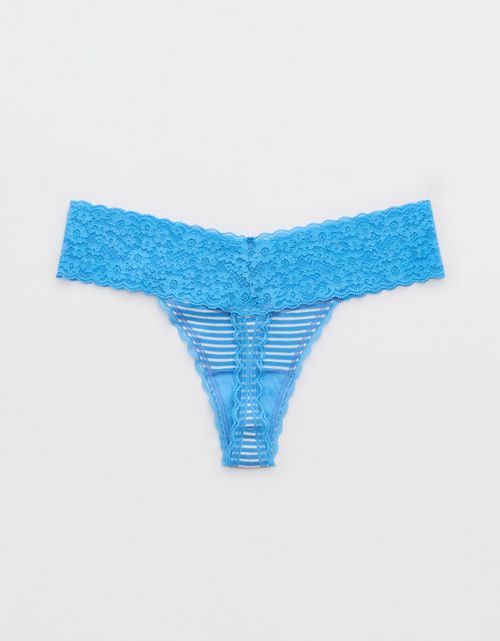 Tanga Aerie en algodón con detalles en encaje