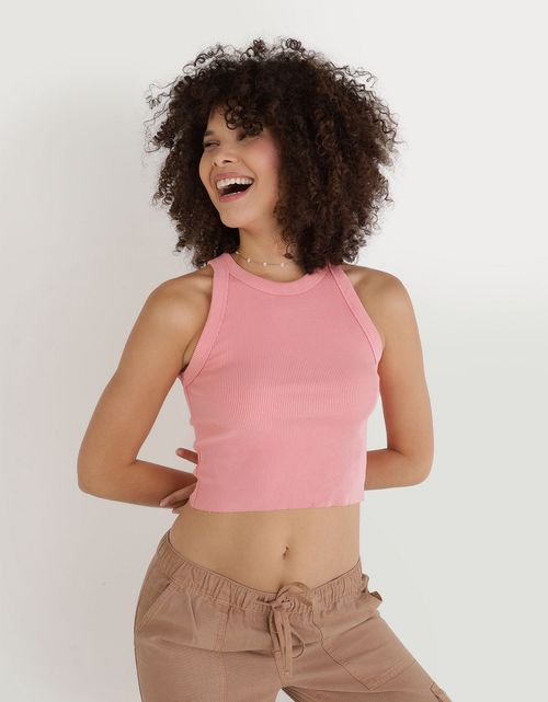 Blusa Aerie cuello redondo sin mangas para mujer