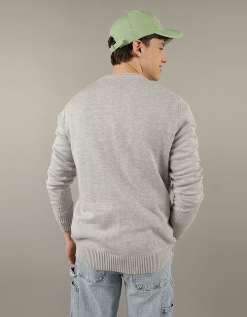 Suéter AE cuello V con detalles tejidos