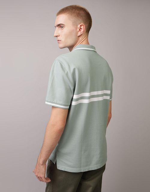 Camiseta Tipo Polo Manga Corta a Rayas Hombre AE