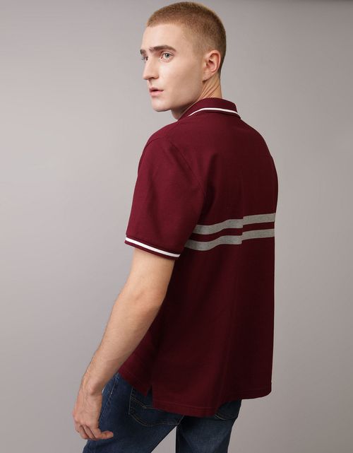 Camiseta Tipo Polo Manga Corta a Rayas Hombre AE
