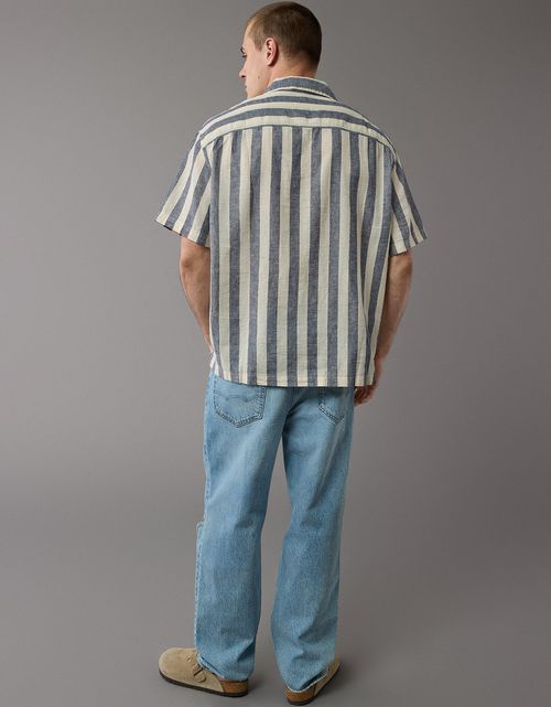 Camisa Manga Corta de Rayas Hombre AE