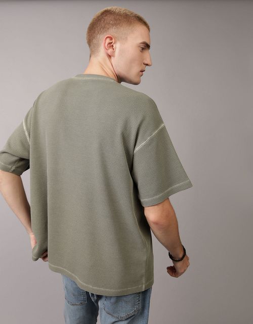 Camiseta Oversized con Bolsillo Manga Corta Hombre AE