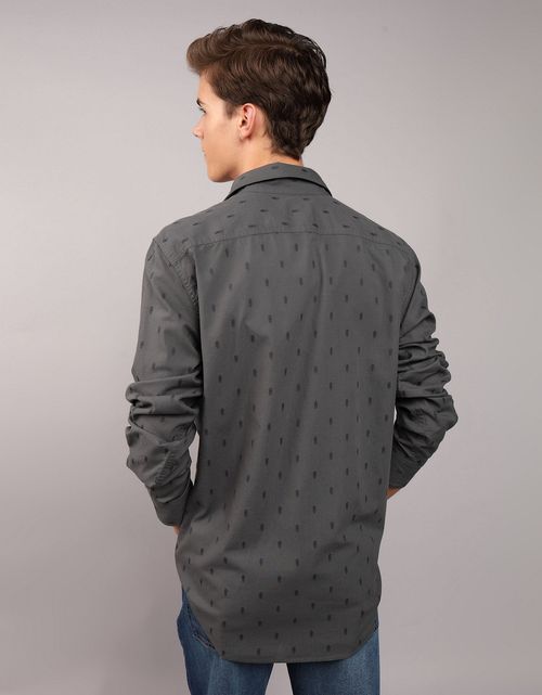 Camisa Oxford estampada Manga Larga Hombre AE