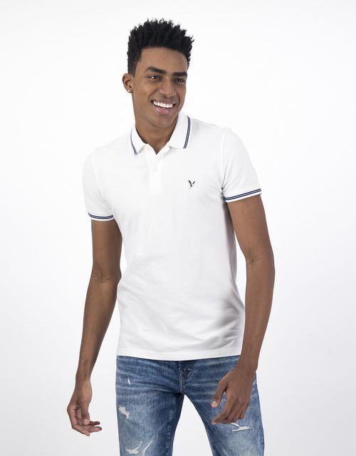 Camisa estilo polo blanca online