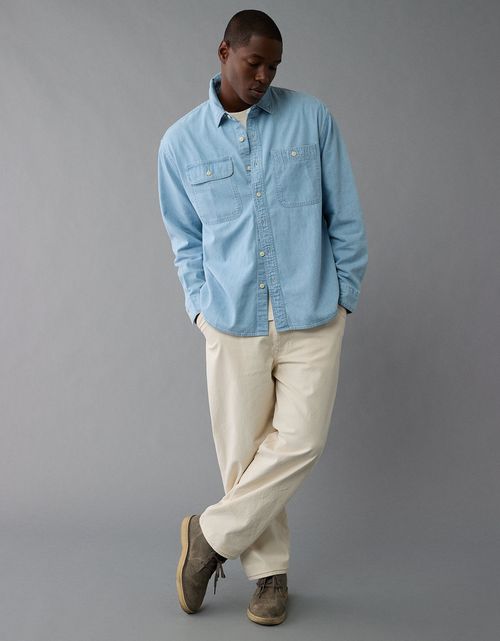 Camisa en Denim Manga Larga Hombre AE