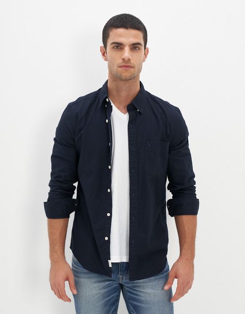 Camisa AE Oxford corte ajustado con botones al frente