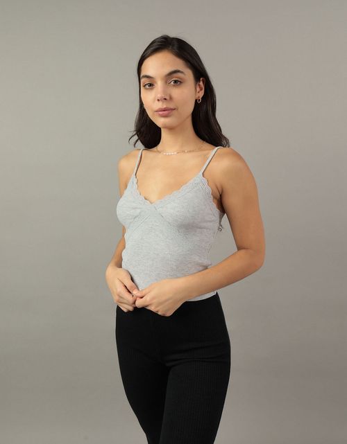 Camiseta AE de tirantes con encaje waffle